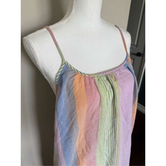 NEW Madewell Tie-Back Cover-Up Maxi Dress in Rainbow Stripe Medium - Picture 6 of 8